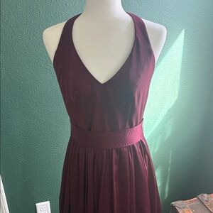 White by Vera Wang Burgundy Backless Dress